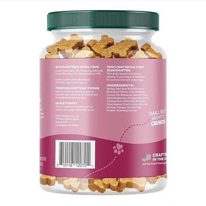 Jinx Oven-Baked Beef Bone Broth Mini Biscuit Dog Treats - Crunchy, All Natural, Superfood-Rich with Grass-Fed Beef, Dog Biscuits for Puppies, Adults & Seniors - 32oz