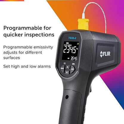 FLIR TG56-2 Infrared Spot Thermometer with Digital Readout: for Non-Contact Temperature Measurements up to 2,372 Degrees F