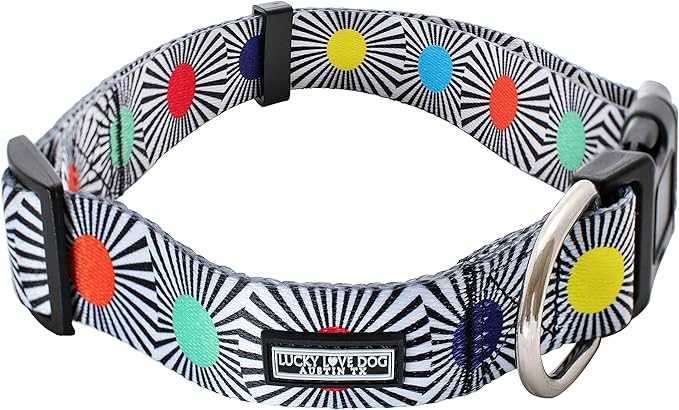 Lucky Love Dog - Adjustable Dog Collar with Easy Click Buckle for Medium, Durable, & Comfortable for Male & Female Dogs, Pet Collar for Puppies & Adult Dogs - SOCO, Medium