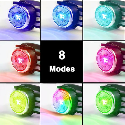 Tubasion 3-Pack Dog Lights for Night Walking, Upgraded 8 Modes Rechargeable Dog Collar Lights for Nighttime Clip On, IPX6 Waterproof and Silicon Band Safety Light for Collars