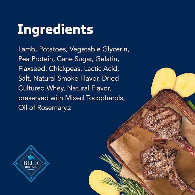Blue Buffalo Stix Natural Soft Moist Dog Treats Lamb Recipe Bag