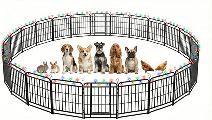 Dog Playpen Outdoor 24 Panels 32'' Rustproof Metal Dog Fence with Gate Small Medium Portable Large Dog Play Pen 54FT, 144 Sq.ft for RV Camping, Trips, Play Yard