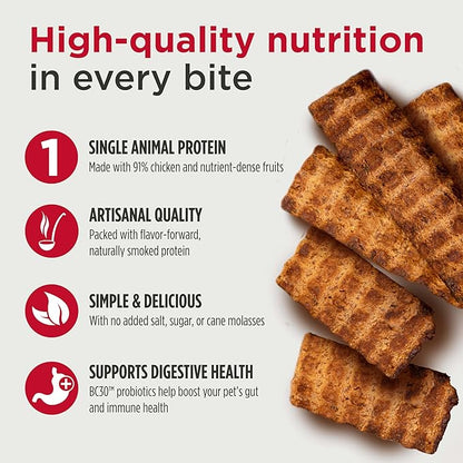Nulo Premium Jerky Strips Dog Treats, Grain-Free High Protein Jerky Strips made with BC30 Probiotic to Support Digestive & Immune Health