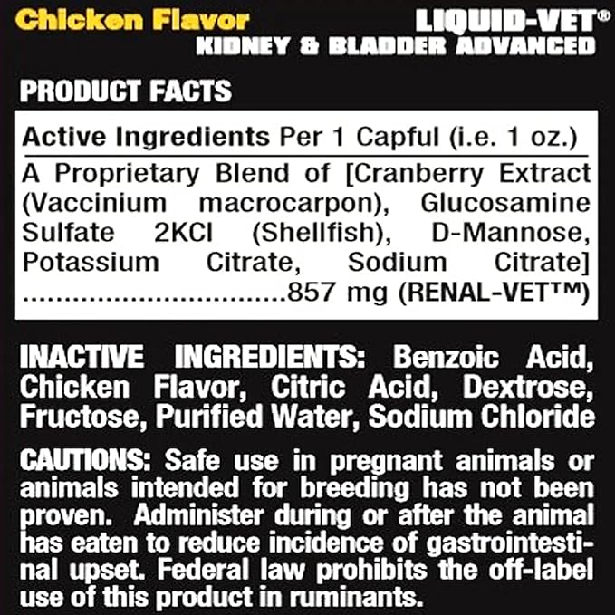 Premium Easy to Dose Liquid for All Dogs with Cranberry & D-Mannose: Comprehensive Dog Formula for Kidney & Bladder Support