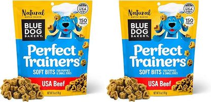 Blue Dog Bakery Perfect Trainers, Mini Dog Training Treats, Soft & Chewy Beef, Healthy Treats, All Natural Ingredients, 6 oz (Pack of 2)