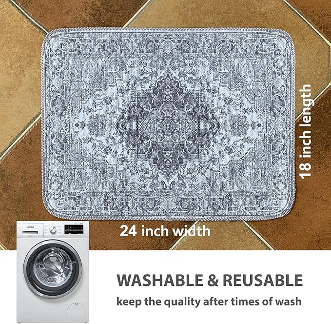 nunubaby 4PACK Washable Pee Pads for Dogs, Stylish, Non-Slip and Leak-Proof Pee Pads. Reusable Potty Pads for Dogs for Crates and Floors.(Gray/Geo, 18" x24" )