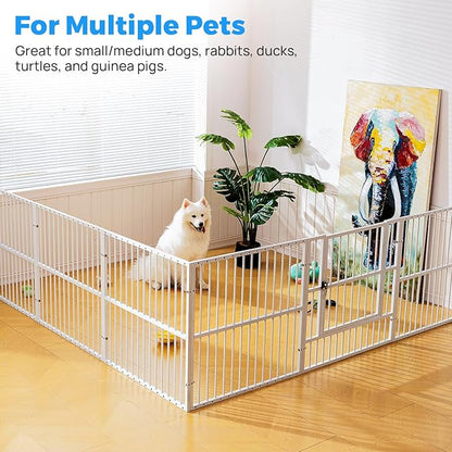 Dog Playpen - 32" Height Dog Pen, Heavy Duty Puppy Pen with Door, Safe & Sturdy, Easy Assemble for Indoor/Outdoor Pet Playpen