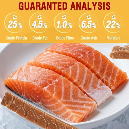 Salmon Sticks Dogs & Cats Treats, Real Salmon Tender Strips, High Protein Low Fat Healthy Ingredient Chew Training Snacks