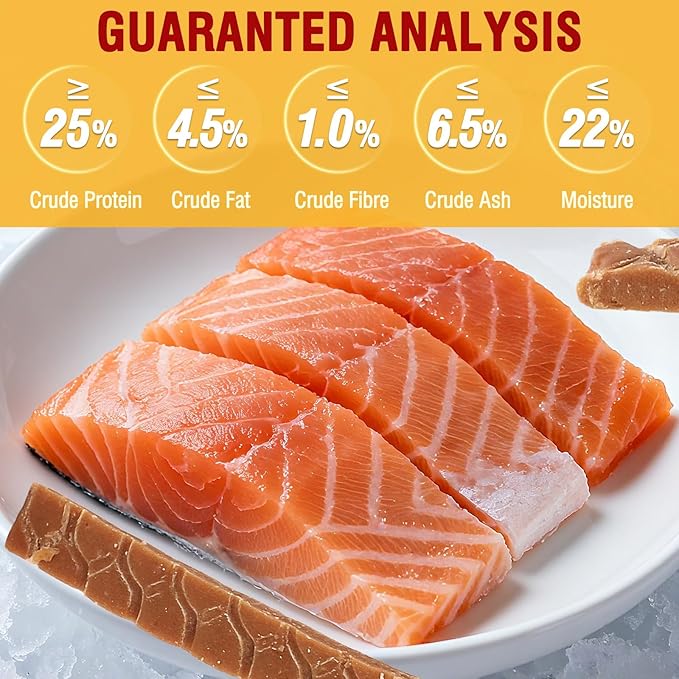 Salmon Sticks Dogs & Cats Treats, Real Salmon Tender Strips, High Protein Low Fat Healthy Ingredient Chew Training Snacks