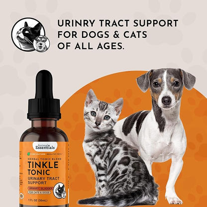 Animal Essentials Tinkle Tonic - Dog & Cat Urinary Tract Support, Kidney Supplement, Supports Urinary Tract, Bladder Health for Pets, with Marshmallow - 2 fl oz