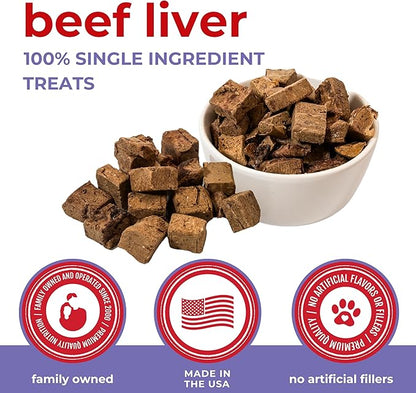 Momentum Carnivore Nutrition Freeze-Dried Beef Liver Dog Treats & Cat Treats – Single-Ingredient, High-Protein, Grain-Free, Nutrient-Rich – Made in USA – 4 oz Bag