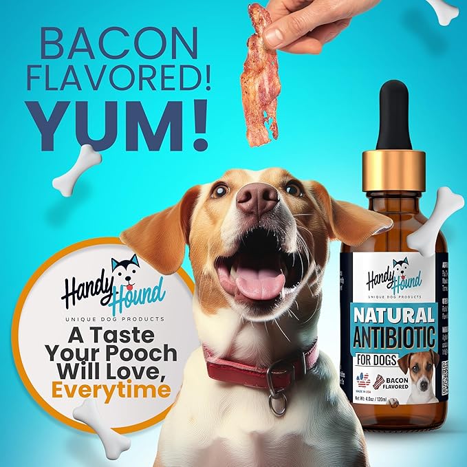 Natural Immune Support for Dogs - Herbal Supplement for Cough, Urinary Tract, Skin & Itch Support - Bacon Flavor (4 Oz)