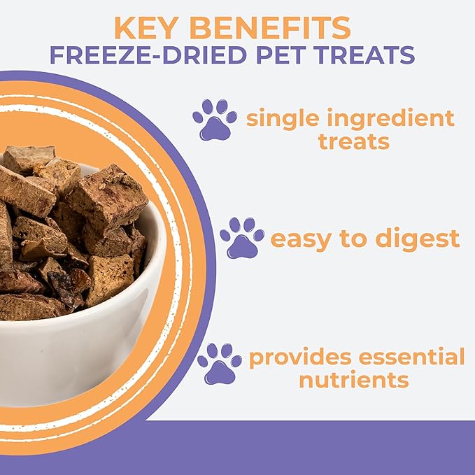 Momentum Carnivore Nutrition Freeze-Dried Bison Liver Dog Treats & Cat Treats – Single-Ingredient, High-Protein, Grain-Free, Lean Novel Protein – Made in USA – 4 oz Bag