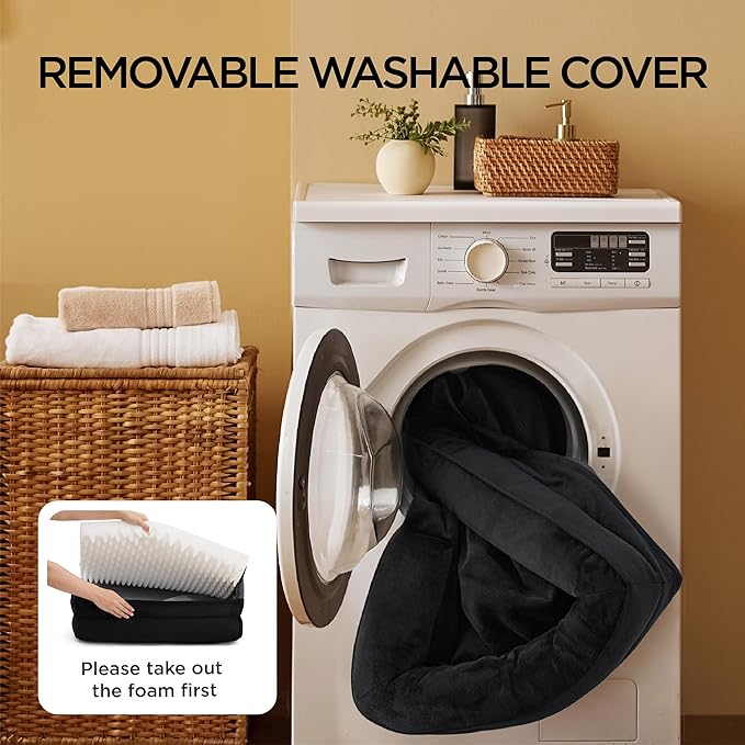 Bedsure XL Plus Orthopedic Dog Bed for Extra Large Dogs - Washable XLarge Dog Cat Bed Waterproof, Comfort Dogs Couch Sofa with Washable Removable Cover, Pet Bed with Nonskid Bottom, Black, 48"