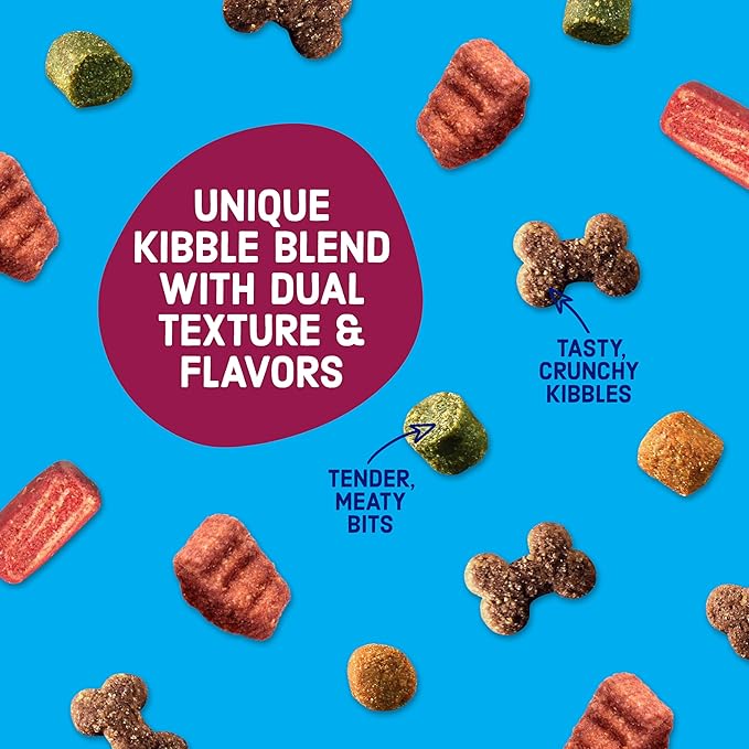 Kibbles 'n Bits Dry Dog Food, Savory Bacon & Steak Flavor for Adult Dogs 16 lb. Bag