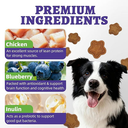 Just Try 15 OZ Blueberry Dog Treats Biscuits Eye Function Immune Support for Dogs Training Treats Healthy Dog Treats