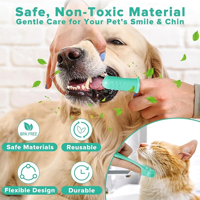 Augwind 6PCS Pet Grooming Kit for Dogs,Cats and Horses | Dog Washing Gloves | Dog Bath Brush | Dog Bath Gloves | Dog Shampoo Brush | Pet Grooming Gloves | Dog Bath Supplies (Green)