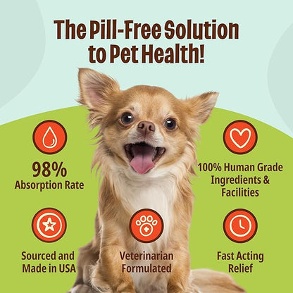 Licks Pill-Free Zen Small Breed Dog Calming Aid - Zen Calming Aid Supplements for Aggressive Behavior & Nervousness - Calming Dog & Puppy Treats for Stress Relief & Dog Health - Gel Packets - 10 Use