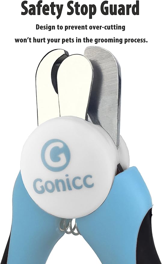 gonicc Dog & Cat Pets Nail Clippers and Trimmers - with Safety Guard to Avoid Overcutting, Free Nail File, Razor Sharp Blade - Professional Grooming Tool for Pets (for Medium to Small Dogs)