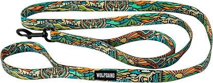 Wolfgang Heavy Duty Dog Leash, Pull-Tested for Walking & Training, WildWolf Print, Dual Handle Large