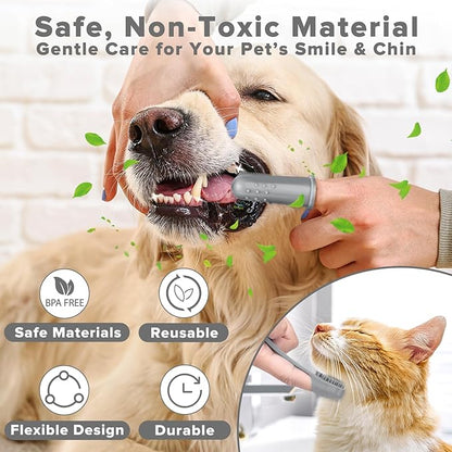 Augwind 6PCS Pet Grooming Kit for Dogs,Cats and Horses | Dog Washing Gloves | Dog Bath Brush | Dog Bath Gloves | Dog Shampoo Brush | Pet Grooming Gloves | Dog Bath Supplies (Grey)