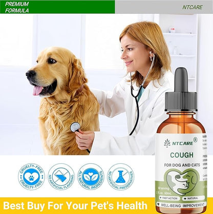 Kennel Cough Drops for Dogs & Cats Cough Relief Dry and Wet Pet Cough Allergy Relief - for Dogs of All Breeds & Sizes-2 Oz