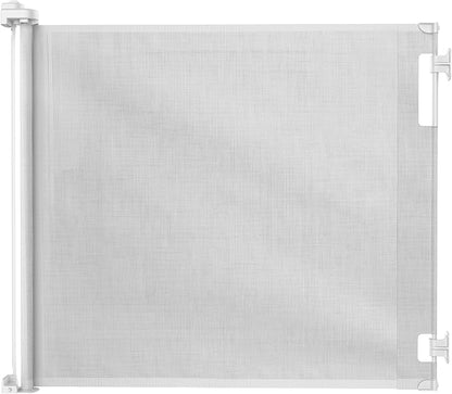 Hakuna Pets Indoor/Outdoor Paw Proof Retractable Dog Gate, 36.6" Tall Extends to 71" Wide, White