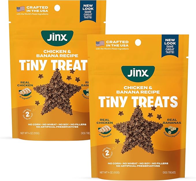 Jinx Chicken & Banana Training Treats Bundle for Dogs and Puppies - 4oz (Pack of 2)
