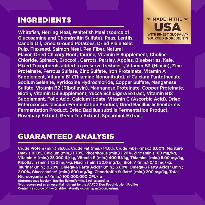 Wellness CORE+ Adult Dry Dog Food with Freeze Dried Pieces, Grain Free Kibble+, Natural, High Protein, Chicken Free, Whitefish, Herring, and Salmon Recipe, 4 lb Bag