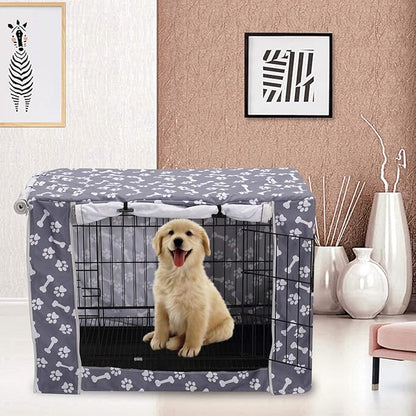Pethiy Dog Crate Cover Durable Polyester Pet Kennel Cover Universal Fit for Wire Dog Crate - Fits Most 36 inch Dog Crates - Cover only-Sky Gray-36