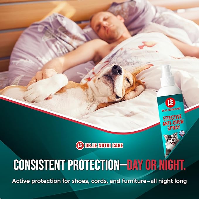 Dr.Le Nutri Care No Chew for Puppy, Dogs & Cats - Extended Formula - Made in USA - 237mL (8 fl Oz) - Multi-Surface Application – Safe, Bitter Deterrent – No Residue or Stains