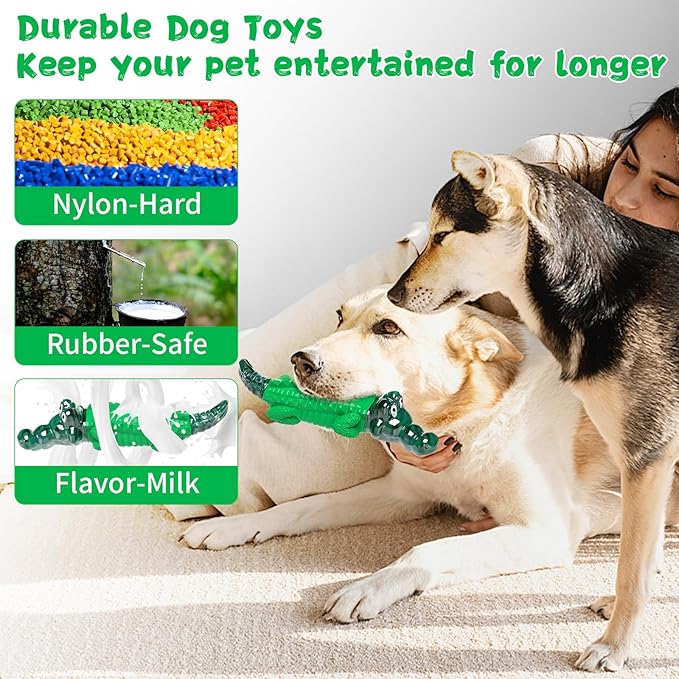 Dog Toys for Aggressive Chewers -Indestructible Dog Toys for Large Dogs to Reduce Pet Anxiety and Boredom for Small, Medium, Large Breed, Dog Chew Toys to Keep Them Busy
