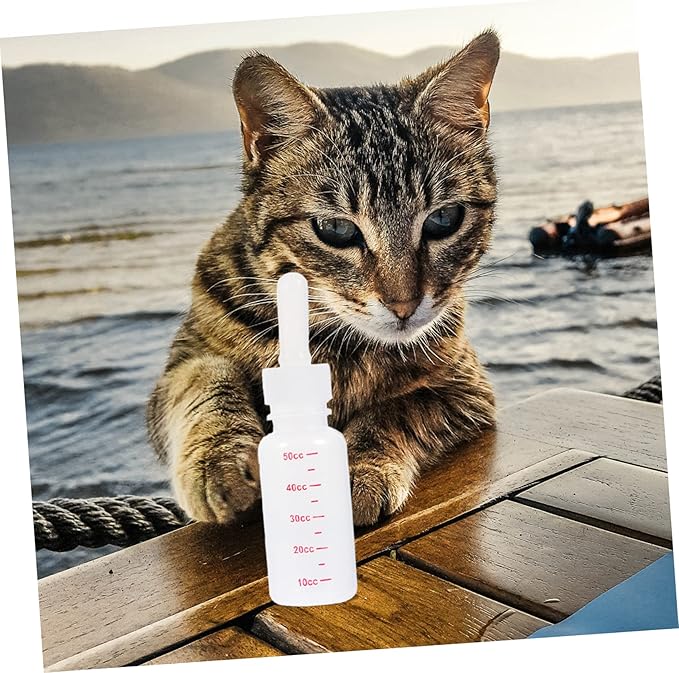 3Pcs PET Feeding Bottles for Small Animals Portable Plastic Milk Bottle Set Flow Nipples for Kittens Puppies and Small Pets