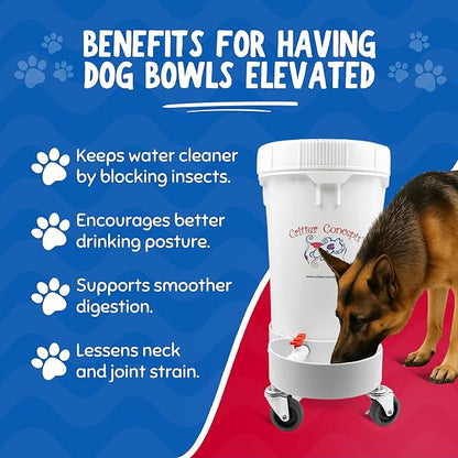 Gravity Water Bowl for Cats: Dogs & All Pets 3.5 Gallon. Top Fill Automatic Water Dispenser for Cat, Quiet, No BPA & Made in USA. Auto Water Dog Bowl for Daycares, Multi Pet Homes and Busy Parents
