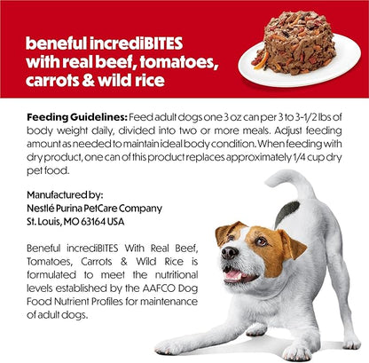 Purina Beneful Small Breed Wet Dog Food in Gravy, IncrediBites With Real Beef - (Pack of 12) 3 oz. Cans