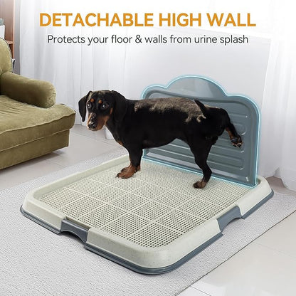 PAWISE Dog Pee Pad Holder Tray with Splash Guard, 23.6" Large Puppy Potty Training Pad Tray, Puppy Litter Box with High-Wall, Indoor Pet Toilet for Small to Medium Sized Dogs