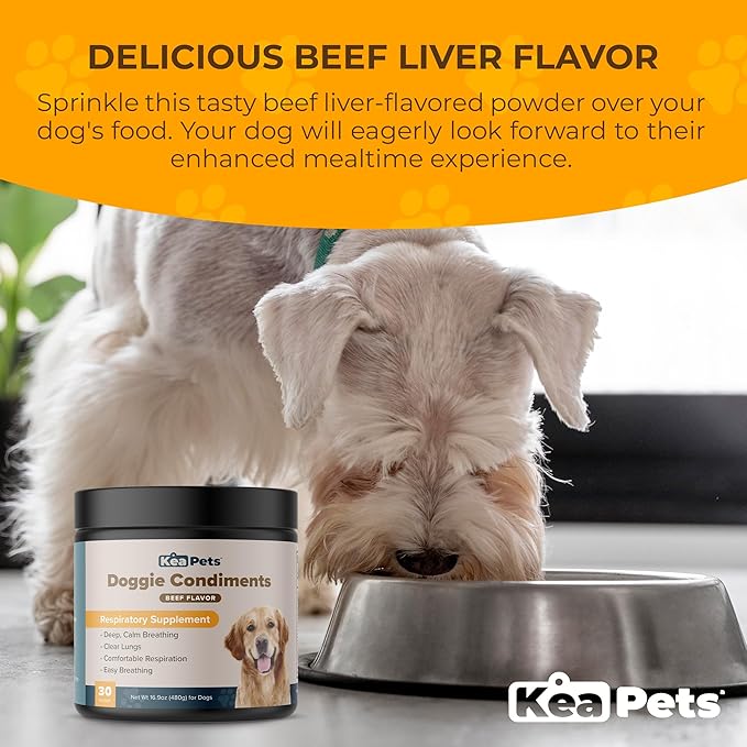 Doggie Condiments Pet Respiratory Support A Natural Dog Supplement for Optimal Dog Breathing, Clear Sinuses, Coughing, Sneezing and Congestion Relief for Dogs