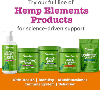 Zesty Paws Salmon Omega Oil Hemp for Dogs and Cats with Wild Alaskan Salmon Oil Omega 3 and 6 Fatty Acids with EPA DHA for Pets Supports Normal Skin Moisture and Immune System Function 16oz