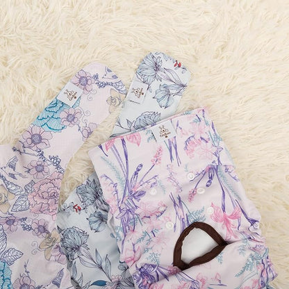 CuteBone Dog Diapers Female Washable Small Medium Large 3 Pack Reusable Doggie Diapers Puppy Period Pants for Doggy Heat Cycle Peeing