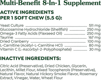 Greenies Dog Supplements 8-in-1 Multi-Benefit Dog Vitamins and Supplements Chicken Flavor, 7.76 oz. Pouch, 40 Count