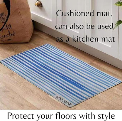 Pet placemat - Dogs & Cats Vegan Leather Food Water Bowls Mat - Waterproof & Easy to Clean Modern Design Large Size Feeding Station Uniklook