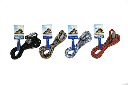 Cesar Millan Slip Lead Leash™ - 2-in-1 Slip Collar Dog Training Lead & Collar | Heavy Duty Durable Weatherproof Rope Leash, No Pull Training | Length 4ft Diameter 1/2”(Large, Grey)