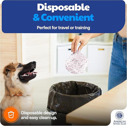 American Kennel Club Female Dog Wrap, Disposable Diapers with Wetness Indicator, Small, 50 Count