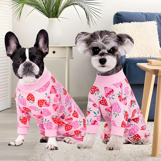 Surgery Recovery Suit for Small Dogs, Onesie for Surgery Female Dogs, Small Dogs Pajamas Long Sleeve, Abdominal Wound Bandages Surgical Suit, Dog Cat Recovery Suit for Shedding Skin Disease