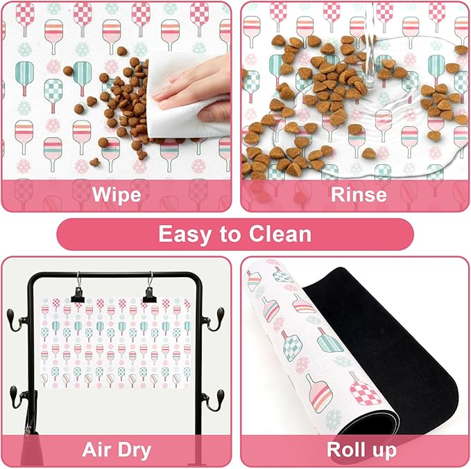 Dog Food Mats for Floors Waterproof Mat for Cat Food and Water Bowls - Absorbent Quick Dry Non Slip Mat for Pet Feeding