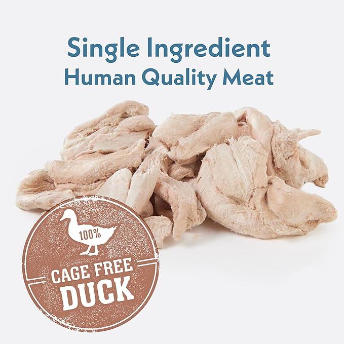 Fresh Is Best Whole Duck Breast Tenders – Made from Unsliced Whole Duck Breast Tenderloins – Raw Freeze Dried Cat Treats in Resealable Zipper Bag – High-Protein for Dogs & Cats – Made in the USA