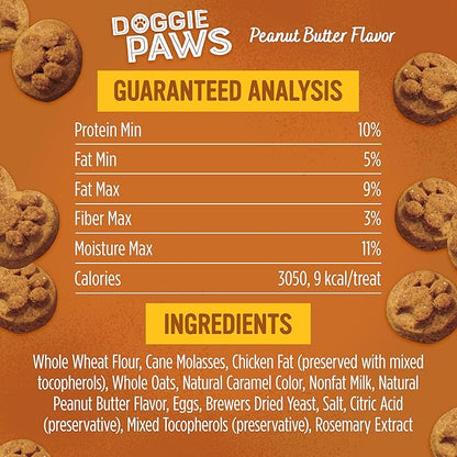 Blue Dog Bakery Natural Dog Treats, Doggie Paws, Peanut Butter Flavor, 16.2oz (1 Count)