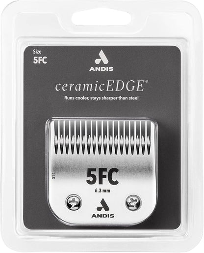 Andis 72635 ceramicEDGE Detachable Blade Size 5FC – Carbon Steel Pet Clipper Blade, 1/4" Cut Length, Professional Grooming Performance