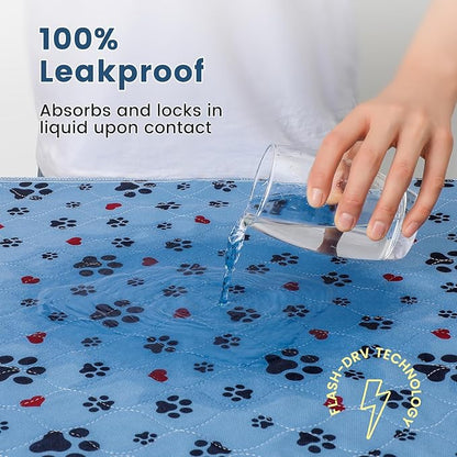 Washable Pee Pads for Dogs,2 Pack Extra Large 72"x72" Super Absorbent Reusable Puppy Pads,Non-Slip 100% Waterproof Dog Pee Pads,Pet Training Pads for Couch, Crate,Potty Training,Floor