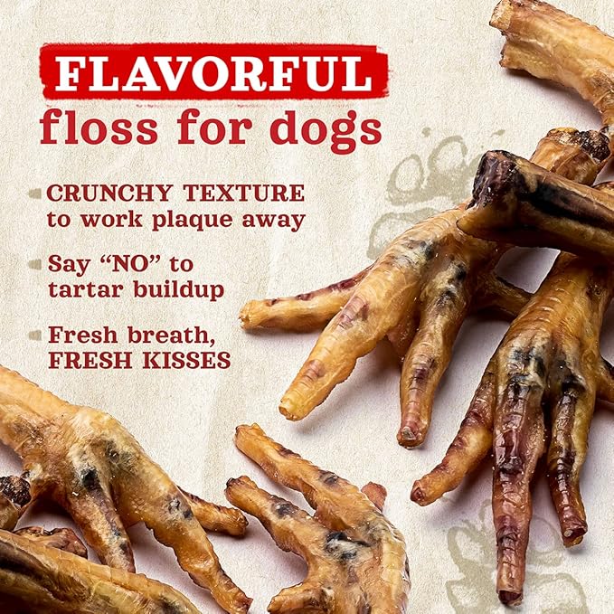 Natural Farm Nail-Free Chicken Feet Dog Treats (40 Pack), 100% Free-Range Air Dried Chicken Feet, No Nails, Fully Digestible, High Protein, Low Calorie, Joint Support, Single Ingredient